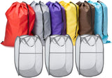Pop Up Hampers 3 Pack with Extra Large Laundry Bags 6 Pack, Varied Colors Travel Laundry Bags 30"x40", Foldable Mesh Laundry Basket, for college dorm and apartment dwellers (9PCS)