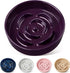 Slow Feeder Dog Bowl, 1.5 Cups Ceramic Slow Feeder for Medium Breed, Puzzle Maze Food Dog Bowl for Fast Eater, Dark Purple