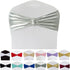 Spandex Chair Sashes Bands 50PCS Stretch Chair Ties Bows with Buckle Slider for Wedding Party Banquet Decoration(Metallic Silver)…