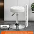 Nappa Leather Adjustable Swivel Bar Stool - 360° Rotation Gas Lift Counter Chair with White Mirror Base - Modern Vanity Seat for Kitchen Island Home Pub