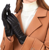 Luxury Italian Soft Leather Gloves for Women - Genuine SheepSkin Leather Women’s Cold Weather Gloves Cashmere Lined