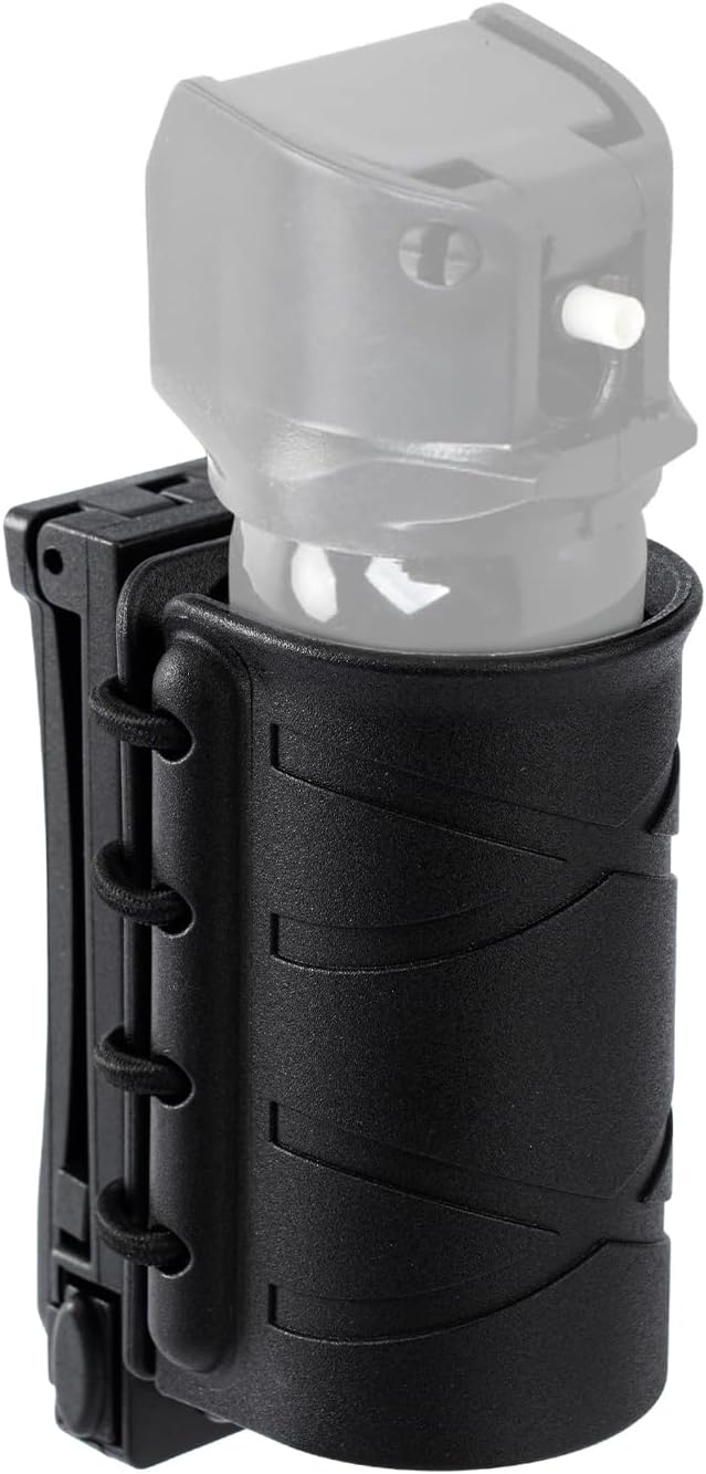 Open Top OC/Mace Spray Holster for Duty Belt/Vest Quick Release Pepper Spray Case MK3/MK4 Canister Holder Polymer Carrier Sheath for Law Enforcement Police Security Prison/Corrections Officer