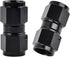 6AN Female to 6AN Female Straight Swivel Coupler Union Fitting Adapter Aluminum Black 2PCS