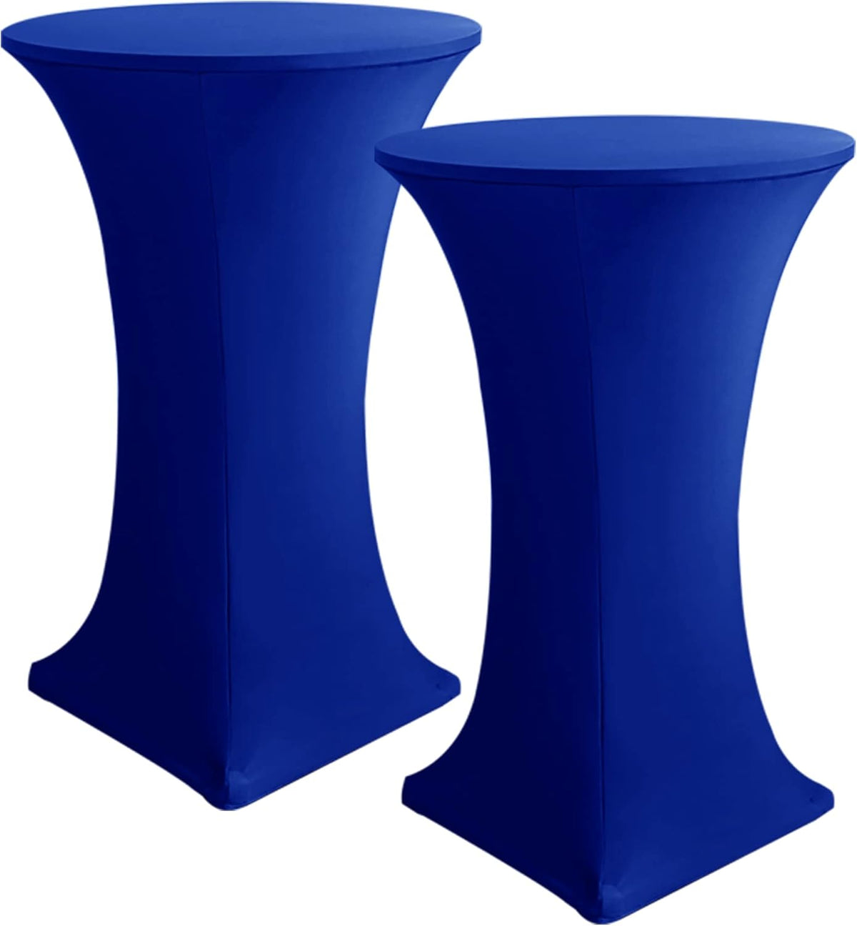 Cocktail Table Covers, 2 Pack - Fitted Stretch Spandex Square Corners Cocktail Tablecloths (Royal Blue, Fit for 30"-32" Diameter x 43" Height Tables)