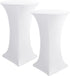 Cocktail Table Covers, 2 Pack - Fitted Stretch Spandex High Top Cocktail Tablecloths with Elastic Corners (White, Fit for 30"-32" Diameter x 43" Height Tables)