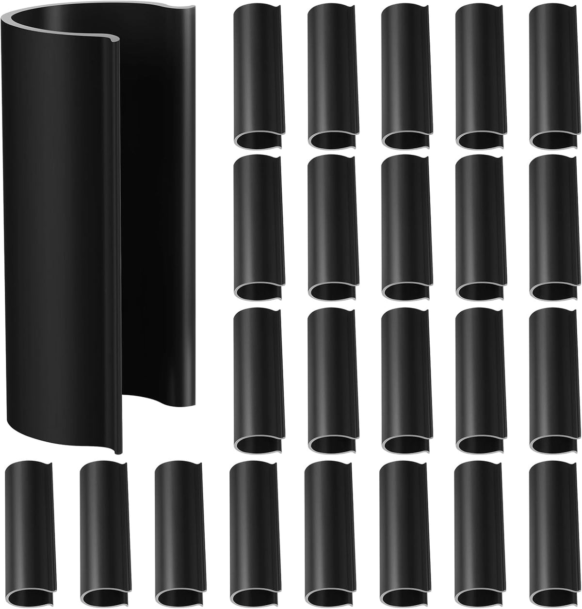 32 Pcs PVC Pipe Clips Pool Cover Clamps for Above Ground Pool Greenhouses, Row Covers, Garden, Shelters, Bird Protection, 2.4 Inch Long(for 1/2 Inch PVC Pipe,Black)
