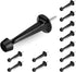 12 Pack Heavy Duty Solid Rigid Door Stop with Soft Rubber Tip, Zinc Die Cast Door Stopper Protect Wall & Door, Black