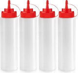 24 oz Large Condiment Squeeze Bottles for Sauces - Leak Proof - 4 Pack (XL)