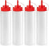 24 oz Large Condiment Squeeze Bottles for Sauces - Leak Proof - 4 Pack (XL)