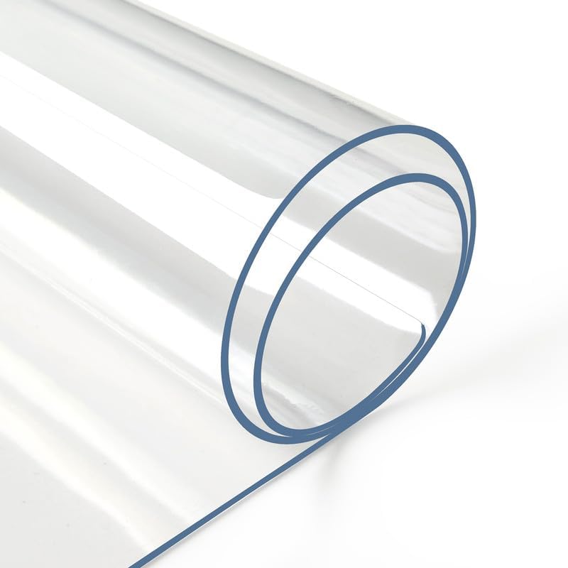 2mm Thick Clear Table Cover Protector 36 x 60 Inch, Plastic Table Cover Rectangle, PVC Clear Table Protector, Desk Protector Mat for Dining Room Table