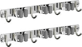 2 Pack Mop and Broom Holder Wall Mount, Non-slip Broom Hanger, Heavy Duty Mop Broom Organizer for Kitchen Garden Garage Laundry Room Wall Decor Organization and Storage Silver 3R4H