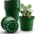 3 Gallon Plastic Nursery Pots, 10 Inch Round Plant Pots with Drainage Holes, 10 Pack Planting Pot for Outdoor Indoor Plants, Gardening Gifts for Women, Green