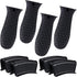 8 Pcs Silicone Pot Holders Set Cast Iron Handle Cover Heat Resistant Pot Handle Covers Potholder Non Slip Reusable Pan Sleeve for Frying Pan Kitchen Supplies(Black)