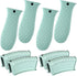 8 Pcs Silicone Pot Holders Cast Iron Handle Cover Heat Resistant Pot Handle Covers Potholder Non Slip Reusable Pan Sleeve for Frying Pan Kitchen Supplies(Mint Green)