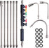 Pressure Washer Extension Wand, 10 Pack Power Washer Lance with 6 Atomization Nozzle Tips,1 Gutter Cleaner Attachment Curved Rod, 1/4" Quick Connect, 4000 PSI