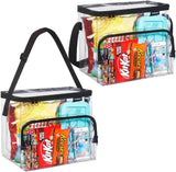 Clear Lunch Bag Set – Medium and Large Durable See-Through PVC Bags with Adjustable Shoulder Straps – Freezer Proof and Stadium Approved for Work, School, and Correctional Facilities
