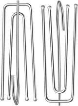 Curtain Pleat Hooks,  60pcs Stainless Steel 4 Prongs Drapery Hooks for Window Door Bathroom Curtain (2.7inches*1.3inches)