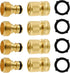 Garden Hose Quick Connector, Solid Brass 3/4 Inch GHT Thread Garden Quick Connect Kit, Male and Female No-Leak Water Hose Fittings (4 Set)