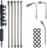 9 Pack Pressure Washer Extension Wand Upgrade Power Washer Lance with 6 Nozzle Tips, 30°,90°,120° Curved Rod, 1/4" Quick Connect, 4000 PSI