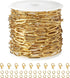 16.4 Feet Gold PVD Plated Chains for Jewelry Making 4MM Paperclip Chain Link on Roll Stainless Steel Chain Bulk with Lobster Clasps and Jump Rings for Women Men Necklace Making Supplies