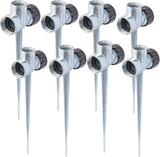 8 Pack 1/2 inch Zinc Alloy Lawn Sprinkler Spike Base, Water Flow Thru Sprinkler for Yard, Lawn, Garden and Grass Irrigation