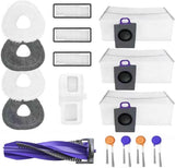 Accessories Kit for Narwal Freo Z10 Ultra/Narwal Freo Z10 Robot Vacuum Cleaner, 1 Main Roller Brush, 3 Dust Bags, 3 Hepa Filters, 4 Mop Pads, 4 Side Brushes