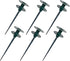 6 Pack Garden Hose Guide Spike, 10 Inch Rustproof Zinc Sturdy Metal Stake, Heavy Duty Spin Top, Keeps Garden Hose Out of Flower Beds for Plant Protection