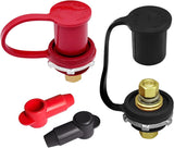 3/8" Battery Bulkhead Connectors, 300A Remote Battery Terminals Thru Panel Battery Jump Post Remote Terminal Jumper W/Terminal Cover for Relocation (1 Pair)