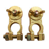 Brass Battery Terminal Ends,  Top Post Battery Terminals Clamp Protector Set for Marine Car Boat RV Vehicles (1 Pair)
