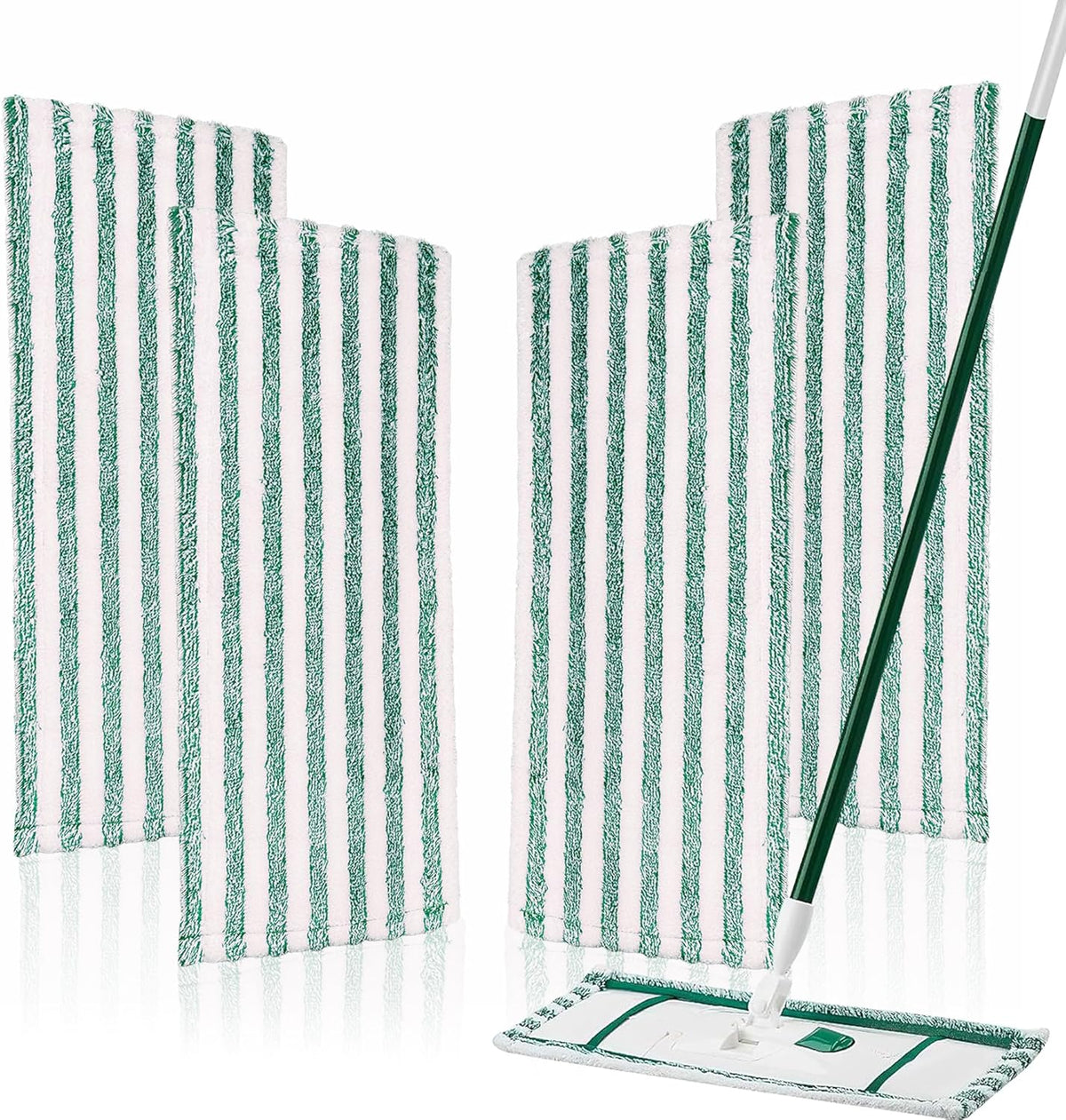 4 Pack Microfiber Mop Pads Refills Compatible with Libman Wet &Dry Dust Mops, Reusable Washable Replacement Mop Heads for Floor Cleaning, Easy to Install and Remove Flat Mop, 18Inch