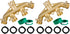 Brass Garden Hose Splitter (4 Way), Solid Brass Hose Connector 3/4", Hose Spigot Adapter 4 Valves with 4 Extra Rubber Washers (Pack of 2)
