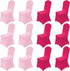 12 Pcs Pink Folding Chair Covers Universal Spandex Slipcovers Washable Removable Stretch Chair Protector Covers for Wedding Hot Pink Birthday Party Decoration