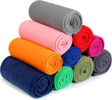 10 Pcs Fleece Blanket Bulk 50 x 60 Inch Soft Lightweight Travel Throw Solid Colors Fleece Airplane Blanket for Pet Bed Couch Sofa Home Office Wedding Gifts Travel Camping