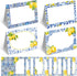 48 Pcs Capri Lemon Place Cards Yellow and Blue Tile Table Name Cards Tent Placard Buffet Food Label for Table Setting Birthday Bridal Shower Italy Yellow Lemon and Amalfi Coast Party Decoration