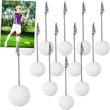 12 Pcs Resin Sports Ball Base Memo Clips with Alligator Wire Table Number Card Place Holders Photo Stand for Office Menu Wedding Party Events Decoration(Golf)