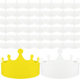 100 Pcs White Paper Crowns Kids DIY Birthday Crowns for Classroom Birthday Party Hats Decorations Baby Shower Supplies (Stylish)