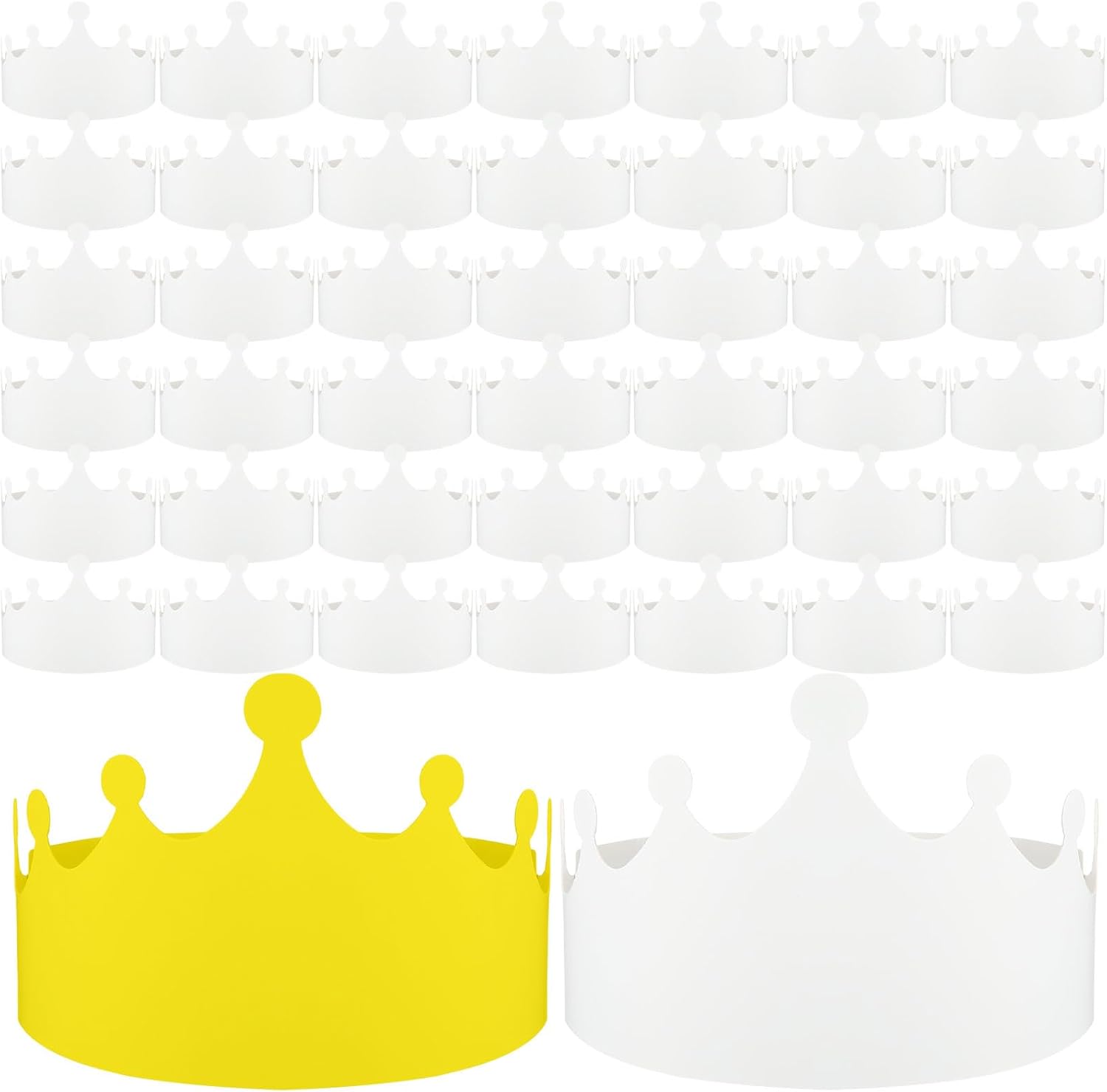 100 Pcs White Paper Crowns Kids DIY Birthday Crowns for Classroom Birthday Party Hats Decorations Baby Shower Supplies (Stylish)