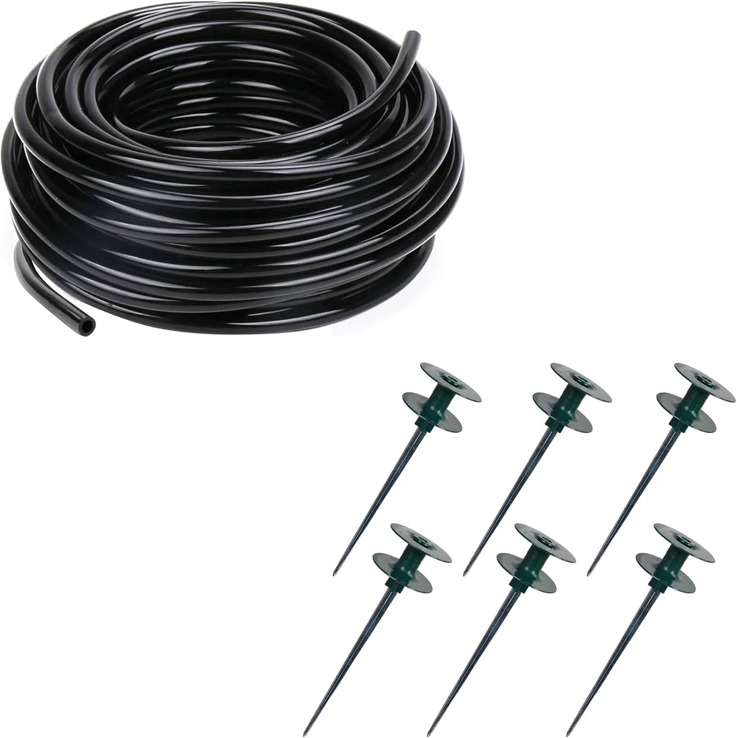 50 FT Distribution Tubing + Garden Hose Guide Spike