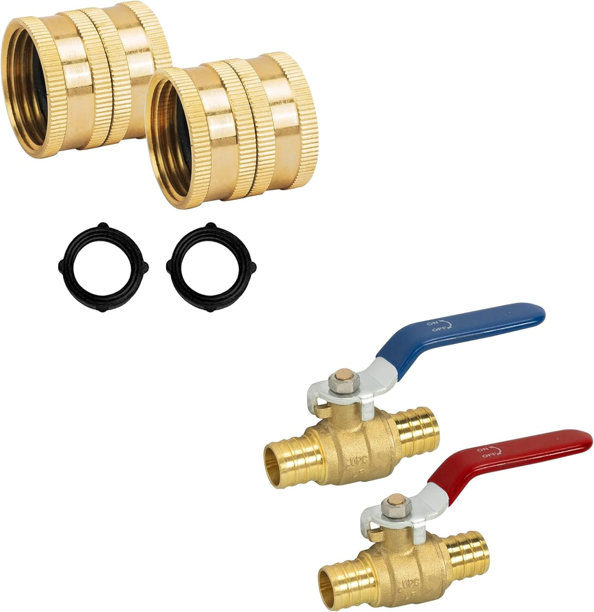 Garden Hose Adapter + Pex Brass Full Port Shut Off Ball Valve