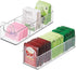 Plastic Condiment Organizer and Tea Bag Holder - 9" Long Kitchen Pantry/Countertop Storage Caddy - Divided Chip, Snack, Granola, Oatmeal Packet Holder - Lumiere Collection - 2 Pack - Clear