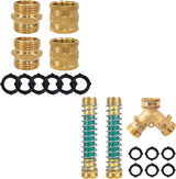 Garden Hose Adapter + 2 Way Hose Splitter with Hose Protectors