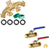 Brass Garden Hose Splitter (4 Way) + 1/2 Inch Push-Fit Full Port Ball Valve