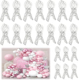 20 Pack Plastic Transparent Balloon Arch Clips for Backdrop | 3.5 Inch Heavy-Duty Spring Clamps for Birthday Decoration Accessories Beach Towels Crafts Swimming Pool Photography Studios