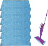 6 Pack Reusable Microfiber Pads for Rejuvenate Microfiber Mop, Compatible with Rejuvenate Click N Clean Multi-Surface Spray Mop, Machine Washable Microfiber Pad Refill for All Floors Without Handle