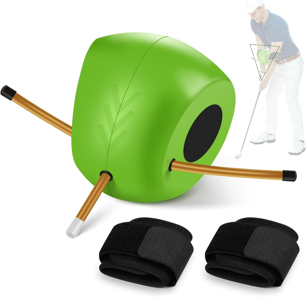 Upgraded Golf Training Aid with Dual Velcro Straps – Golf Swing Trainer for Posture Correction, Arm Structure & Swing Mechanics, Portable Golf Practice Equipment