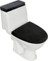 Stretch Velvet Toilet Lid Cover and Toilet Tank Lid Cover, Bathroom Super Soft Toilet Lid Cover Set Luxury Velvet Plush, with Elastic Bottom, Machine Wash, Black