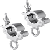 2 Pcs Heavy Duty 2 Inch Truss Clamp with Eye Bolt for 48-51mm Truss Tube/Pipe, Aluminum Stage Light Clamps for LED Video Wall and Lighting Mounting
