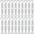 20 Pcs Hook and Eye Turnbuckle M5 Stainless Steel Turnbuckle, Metal Rope Tightener Cable Tensioner Turn Buckles for Garden Fence Gate Tent Wire Shade Sail Installation DIY Light String Hanging