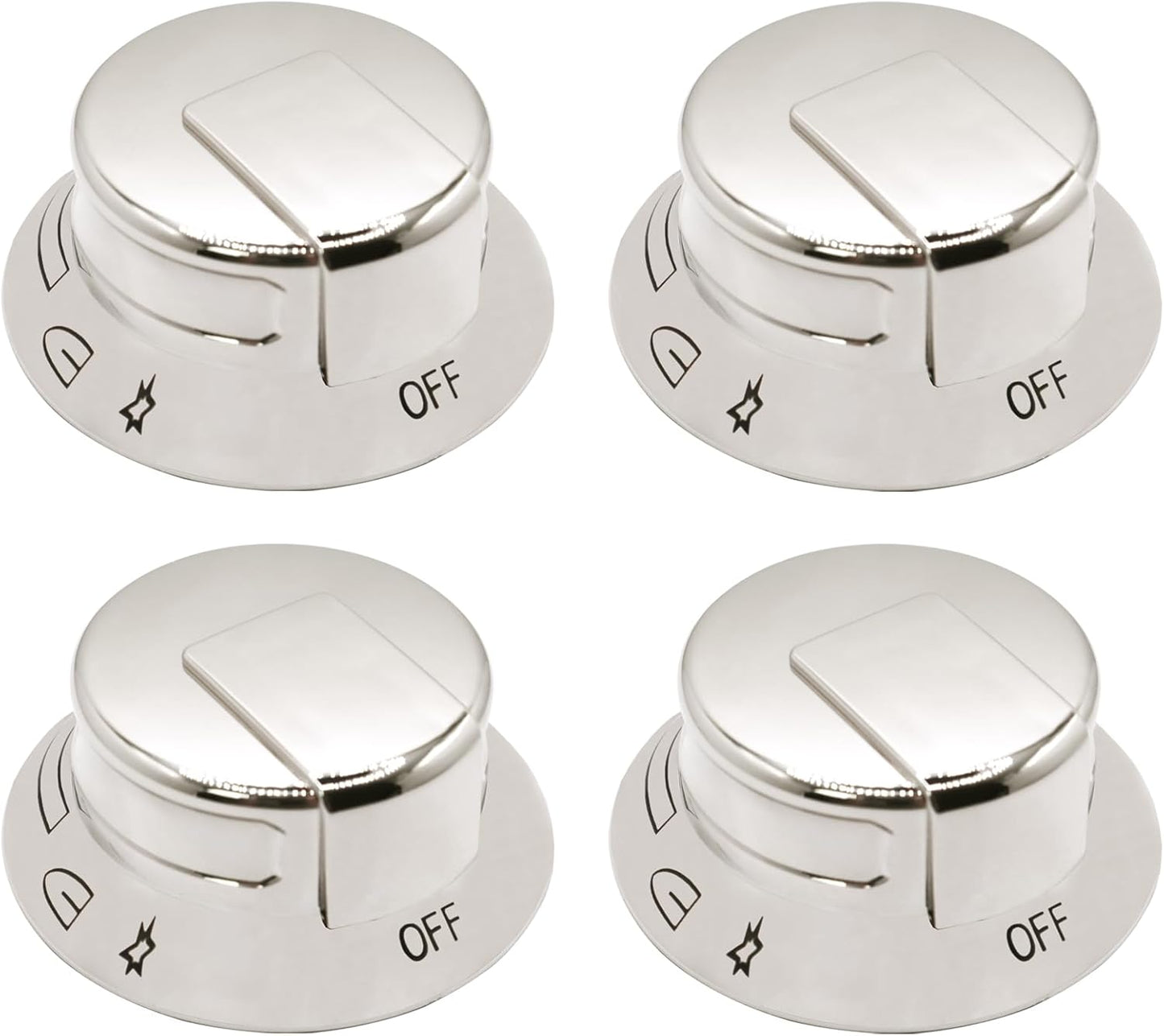 4Pack 318569904 Cooktop Burner Control Knob Compatible with Frigidaire Electrolux Replaces 3514026 AP5809436 PS9495257 EAP9495257