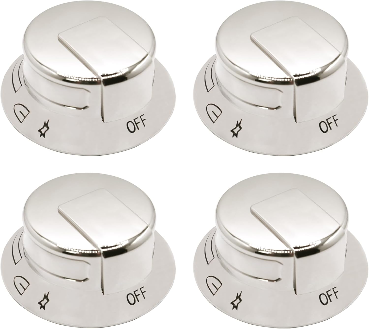 4Pack 318569904 Cooktop Burner Control Knob Compatible with Frigidaire Electrolux Replaces 3514026 AP5809436 PS9495257 EAP9495257